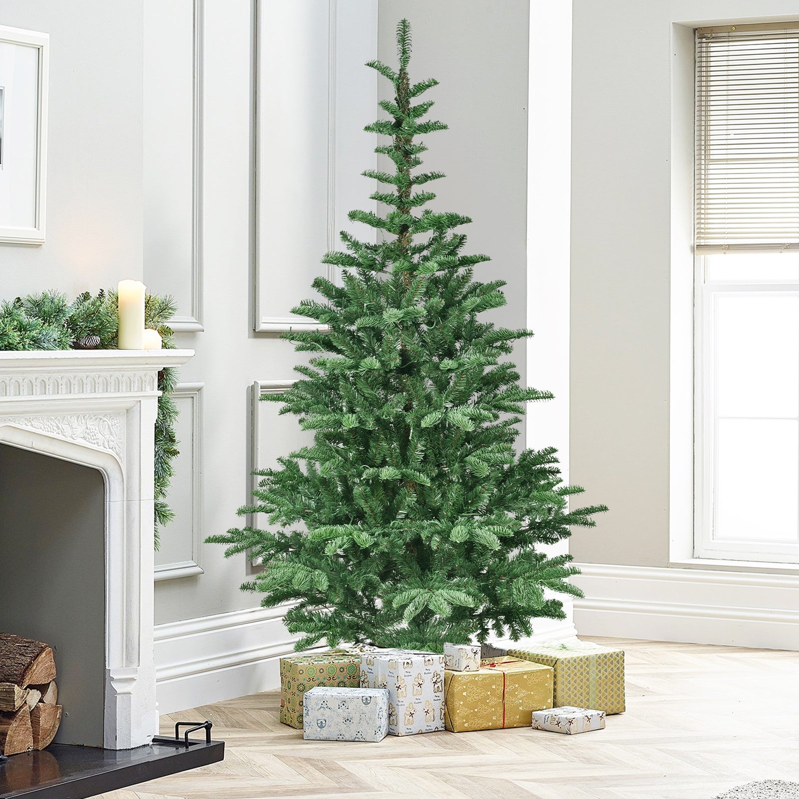 8ft Pre-Lit Christmas Tree with 500 Warm LED Lights