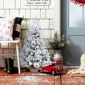 3FT Flocked Christmas Tree with PE/PVC & Pine Needle Branches