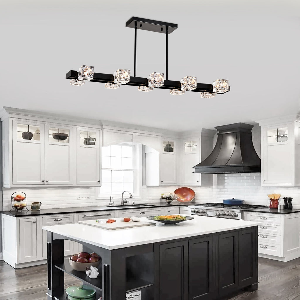 Rectangle Chandelier for Dining Room, 10-Light