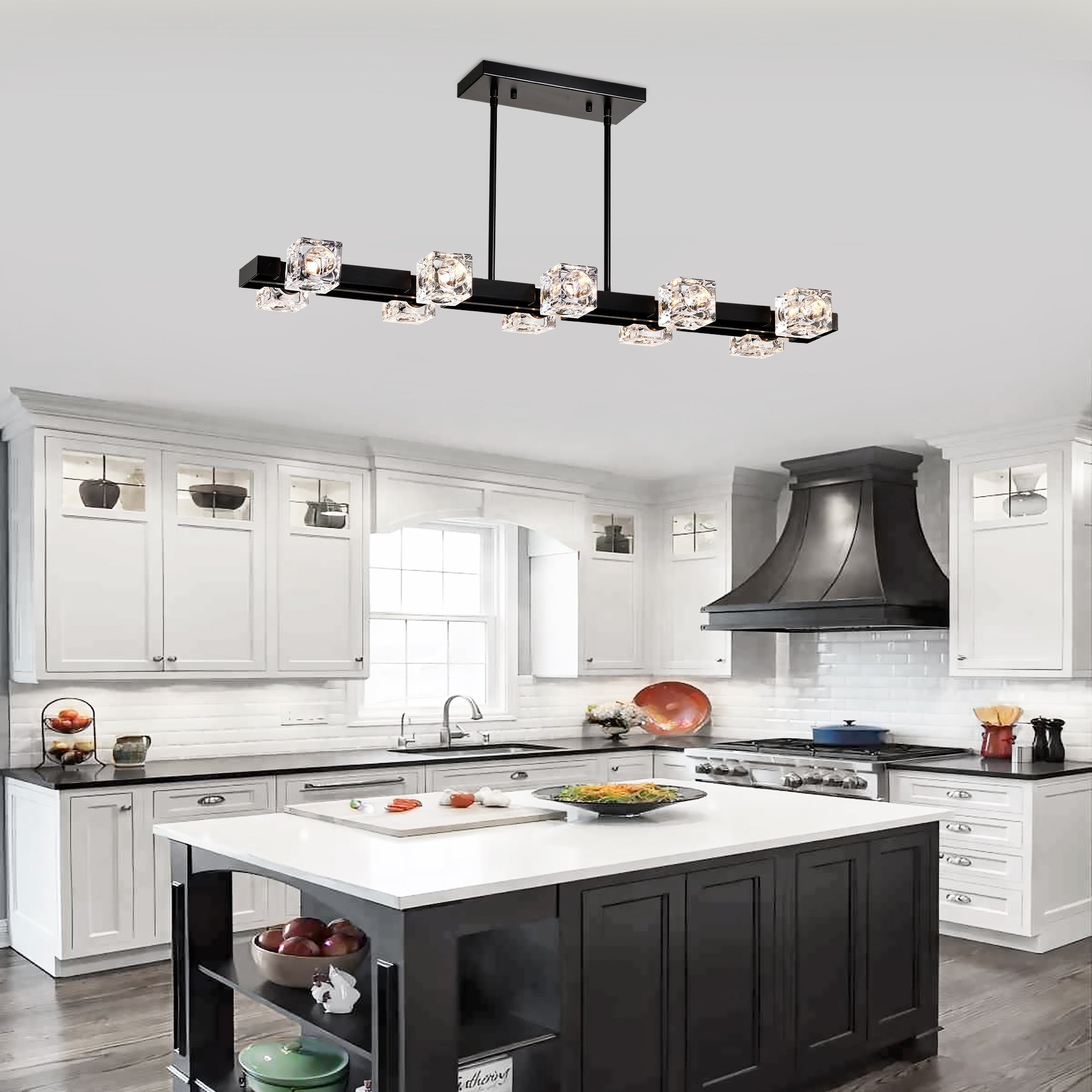 Rectangle Chandelier for Dining Room, 10-Light