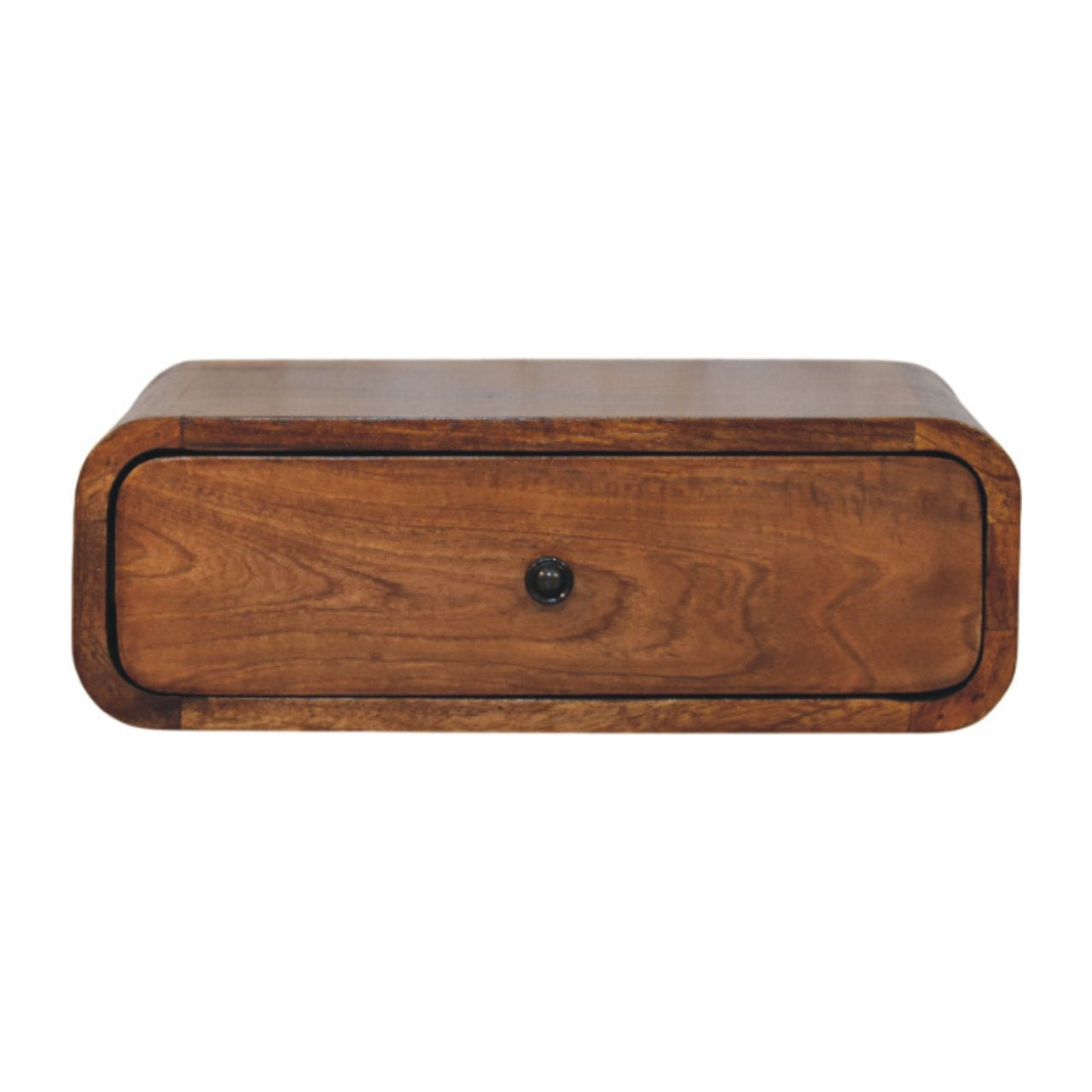 Solid Wood Avora Wall-Mounted Nightstand, 1-Drawer, Honey