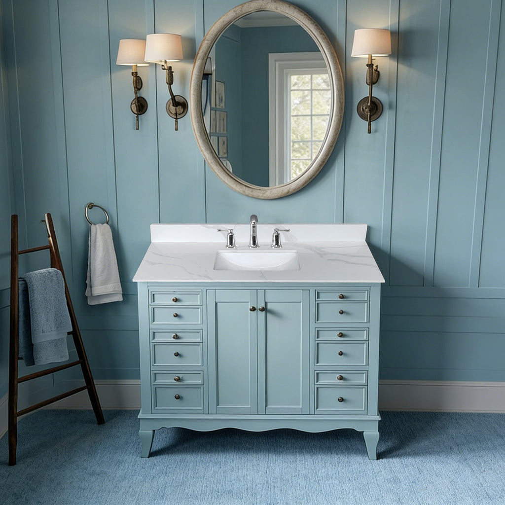 43-Inch Quartz Bathroom Vanity Top