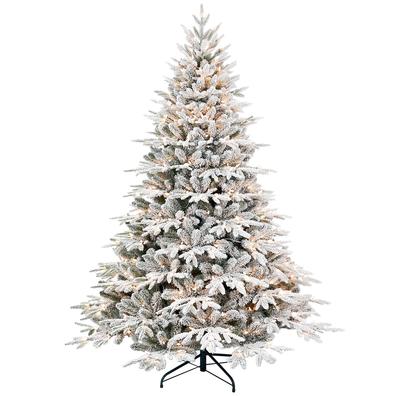 6ft Pre-Lit Flocked Artificial Christmas Tree with 400 Warm White Lights