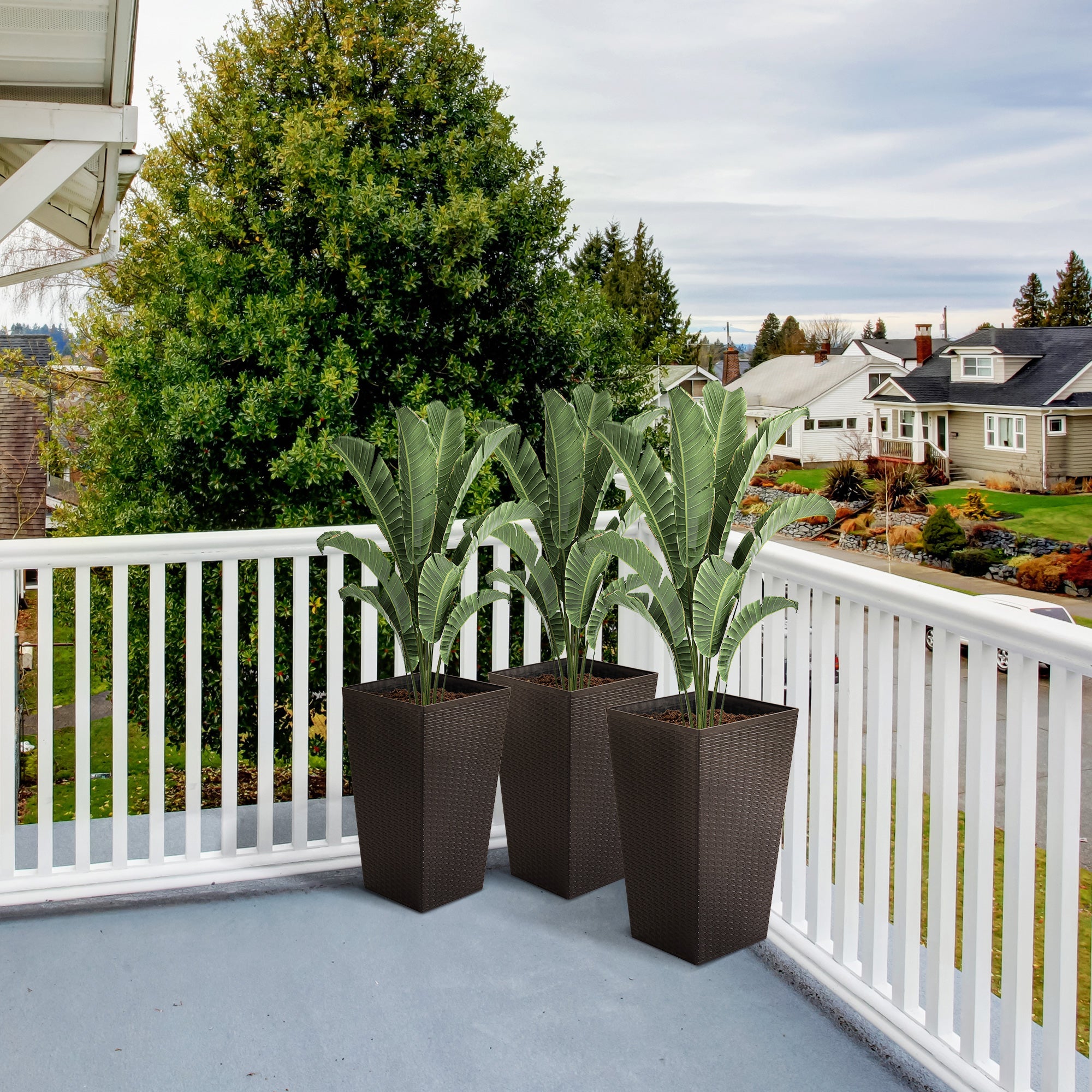 Outsunny Set of 3 Tall Planters