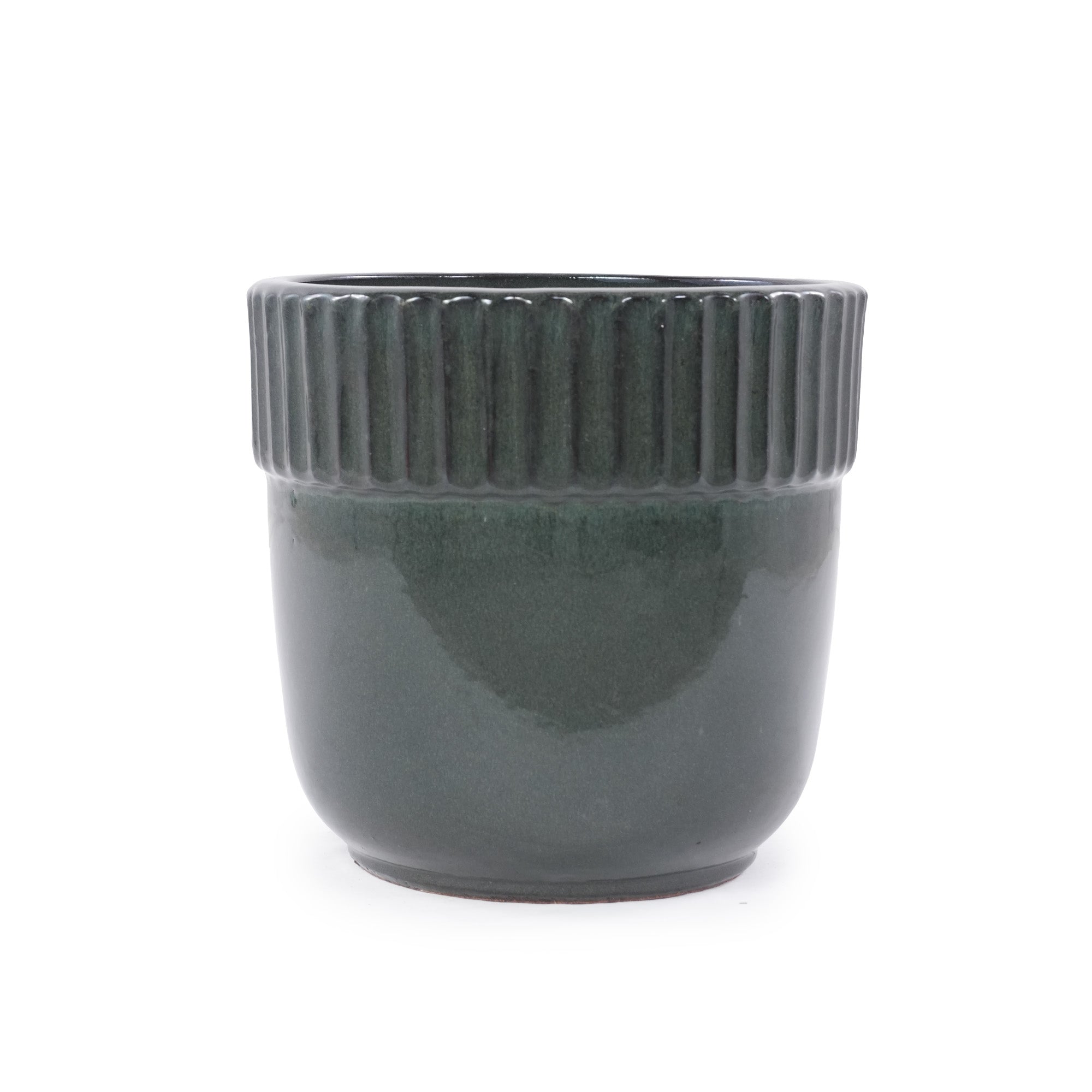 Handmade Ceramic Planter Set of 3, 15/12/9 Inch Diameter, Dark