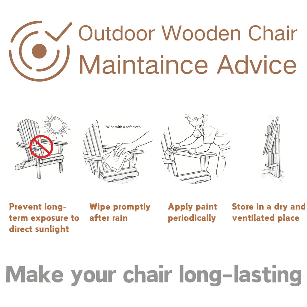 Oversize Wooden Outdoor Folding Adirondack Chair