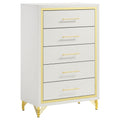 Chesney - 5 Drawer Chest With Trim - White