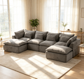 129.8" Width Modular Sectional Sofa with 2 Ottomans