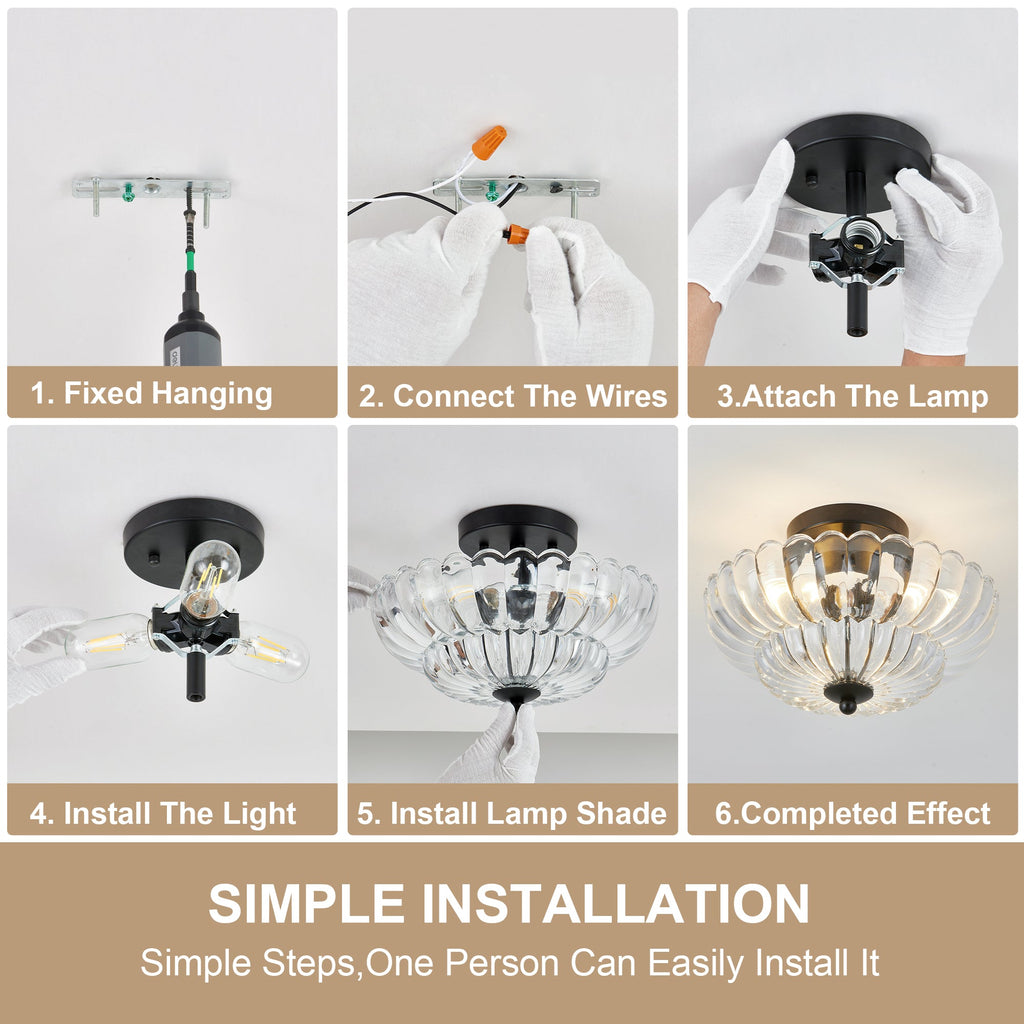 Smoky Semi Flush Mount Ceiling Light