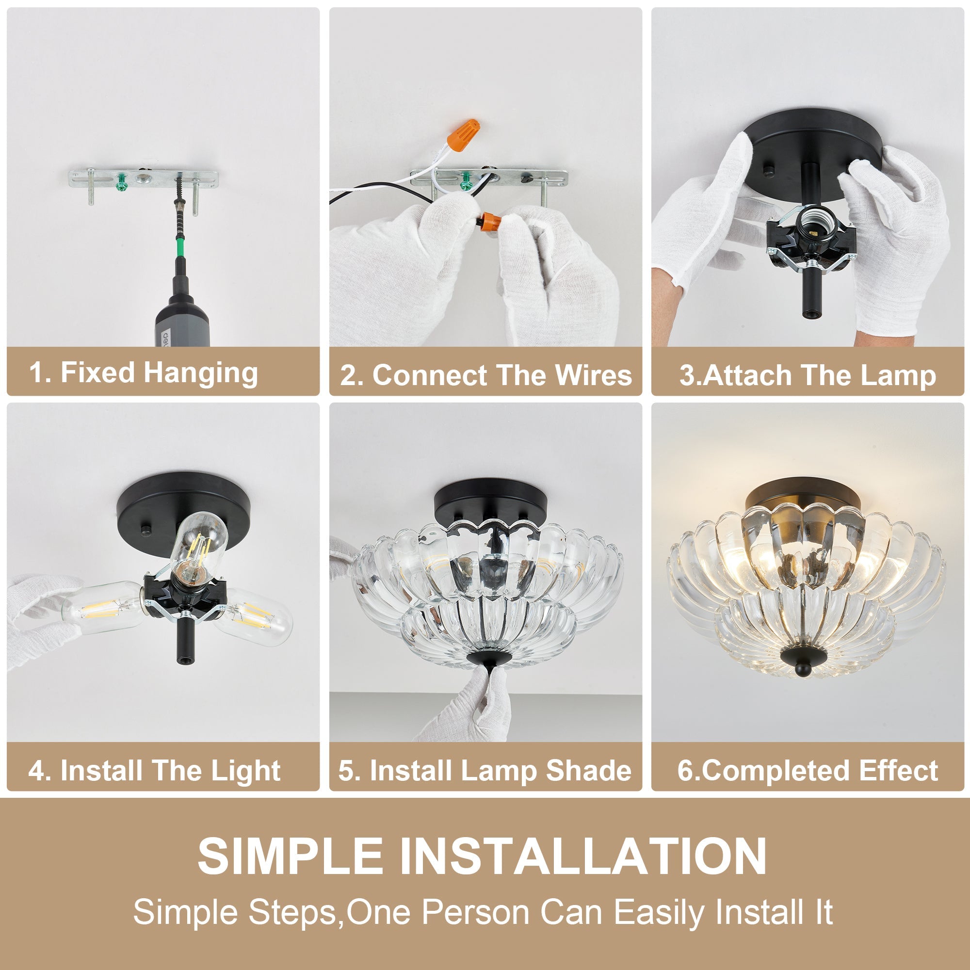 Smoky Semi Flush Mount Ceiling Light