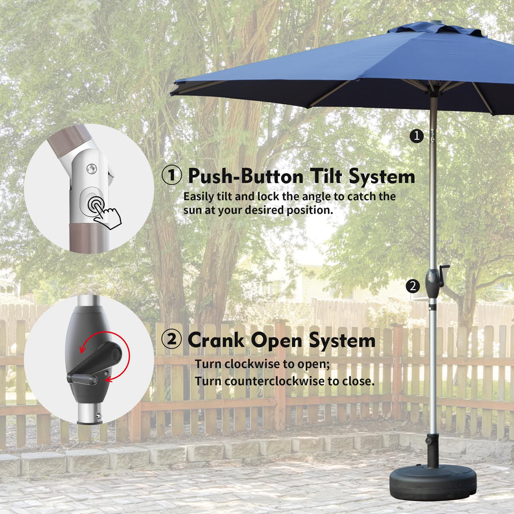 10FT Patio Umbrella - Navy Blue