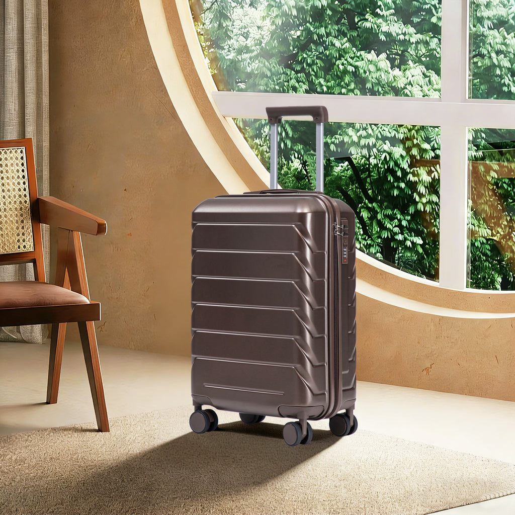 20 Inch ABS Hard Shell Travel Checked Luggage - Brown