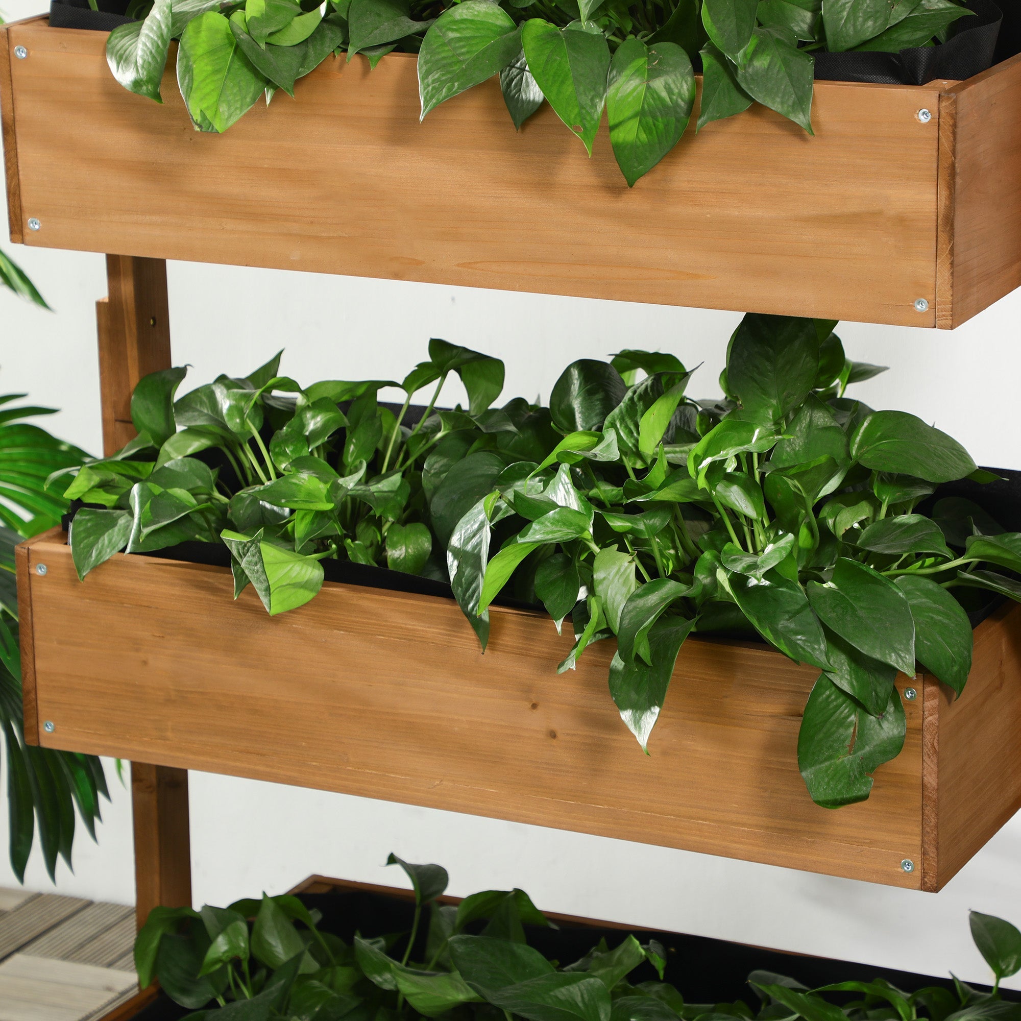 Outsunny Vertical Garden Planter - Wooden 4 Tier Planter Box