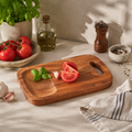 Acacia Wood Cutting Board with Built-In Handle