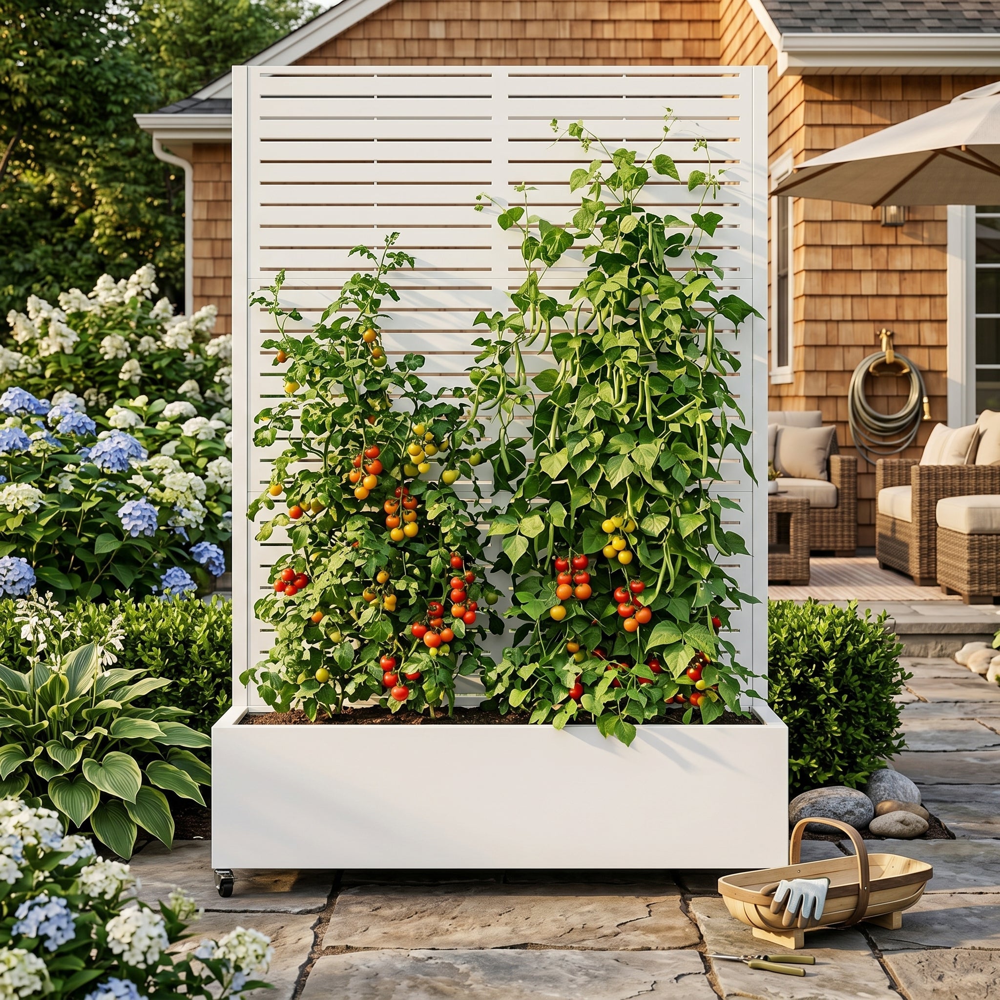 Metal Planter Box with Trellis