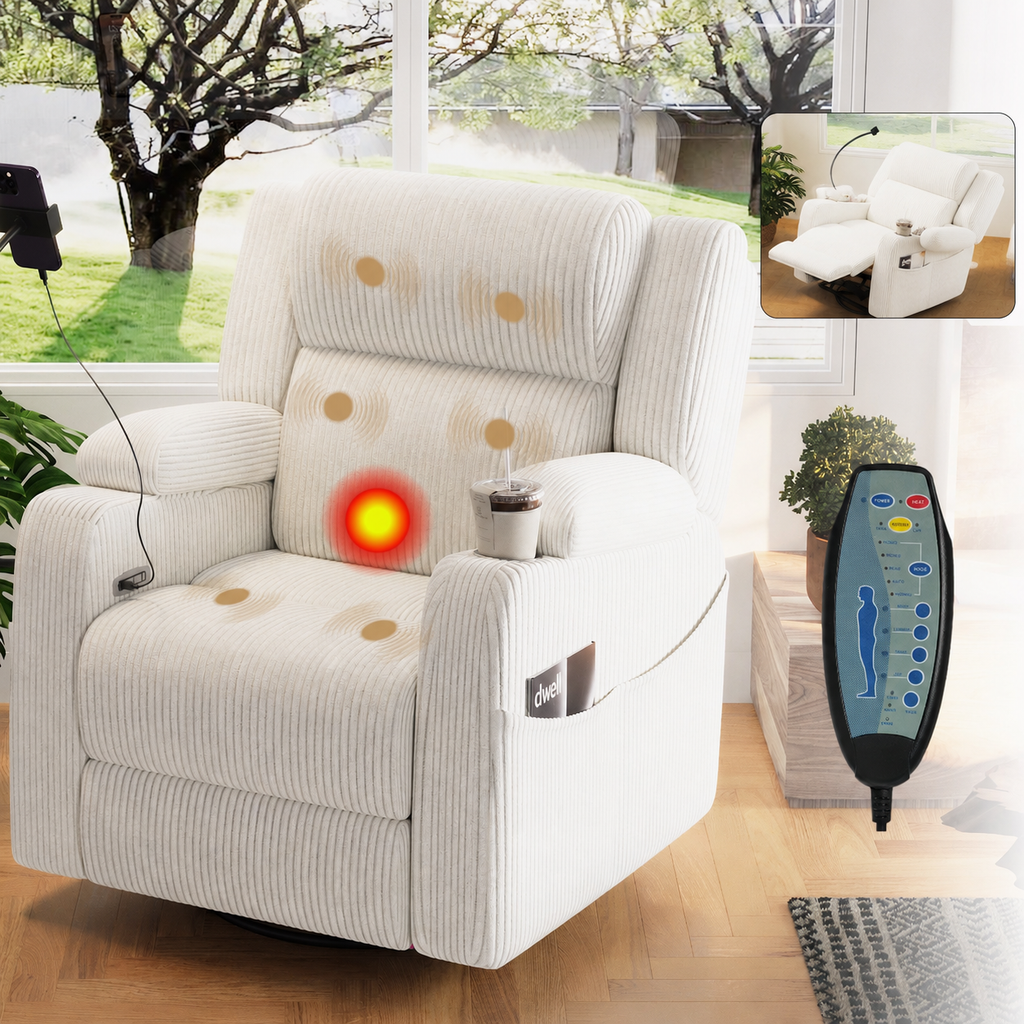 Electric Power Recliner Chair with Heat and Massage