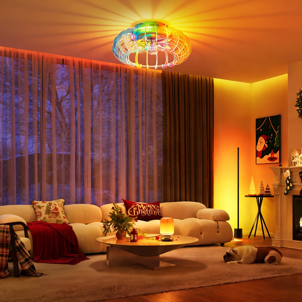 21'' Low Profile Bladeless Ceiling Fan with Lights