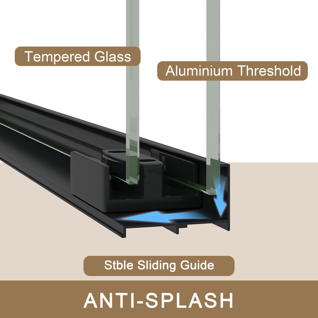 Aluminum Frame Double Sliding Shower Door