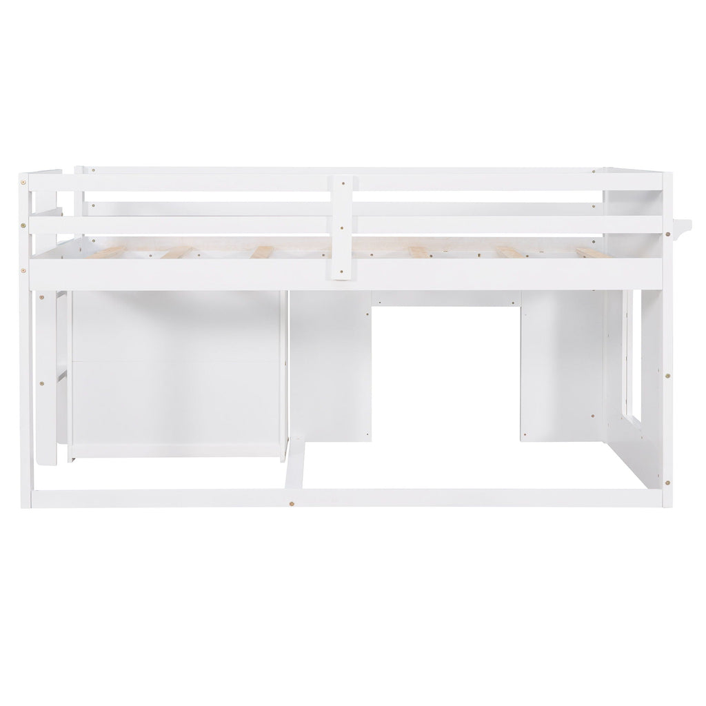 Loft Bed With Cabinet And Shelf