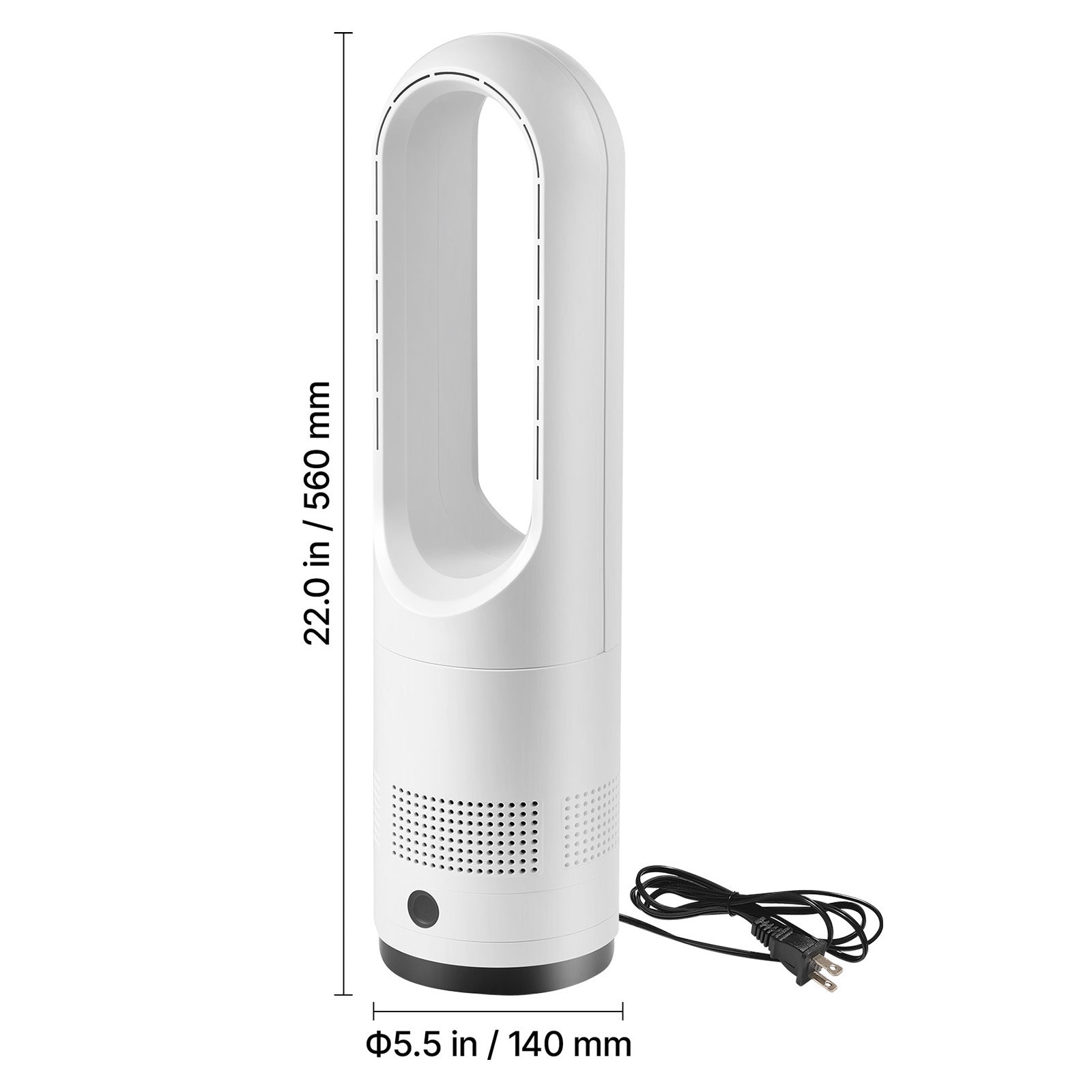 Bladeless Tower Fan, 80° Oscillating Standing Fan with Remote