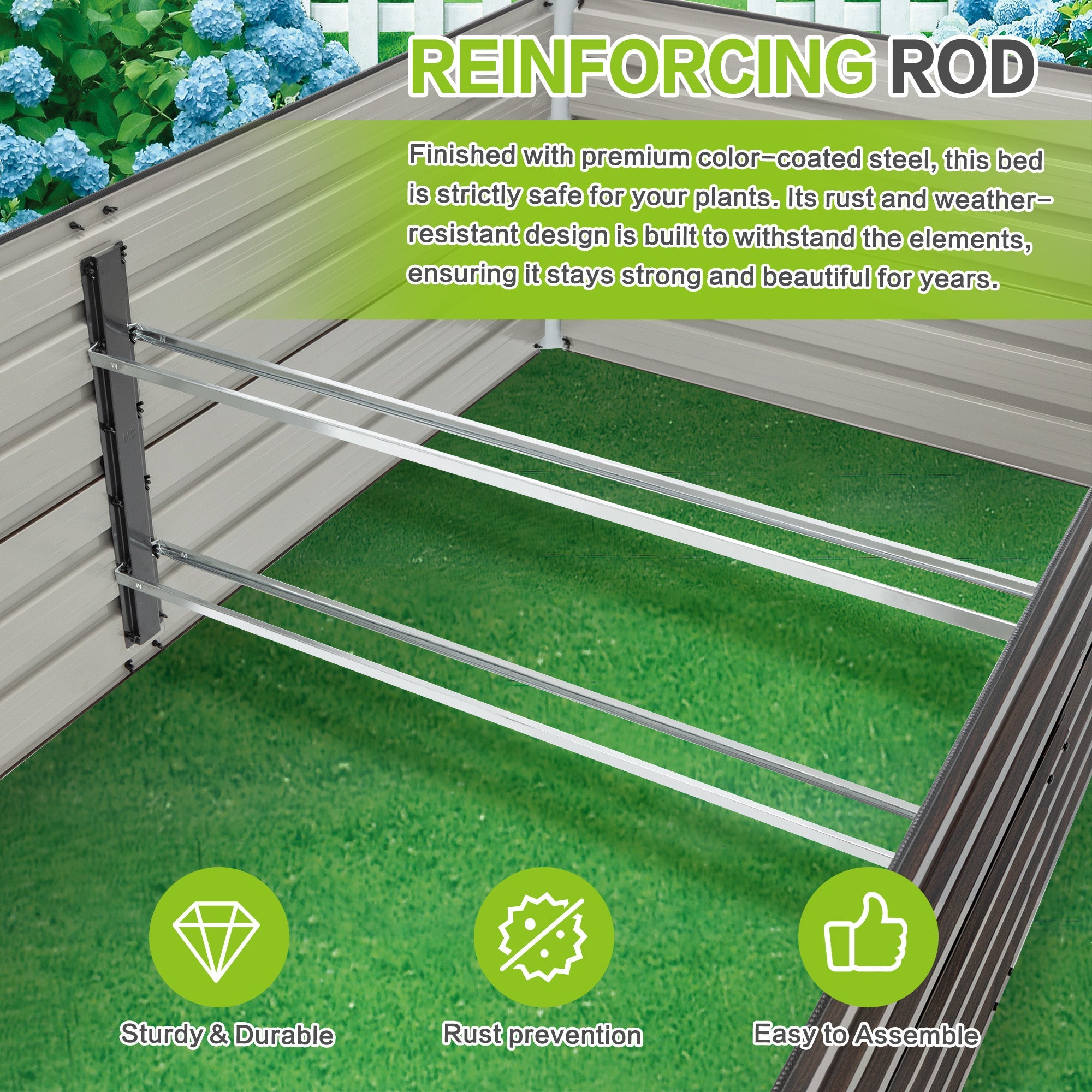 74.6"x35.4"x25" Raised Garden Bed Kit