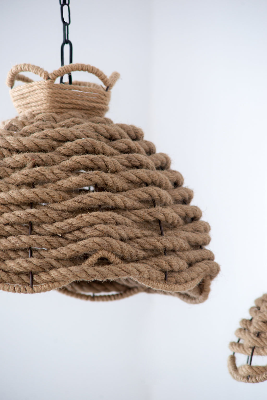 S/2 Rope Woven Chandelier