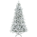 HOMCOM 7.5 ft Artificial Frosted Christmas Tree
