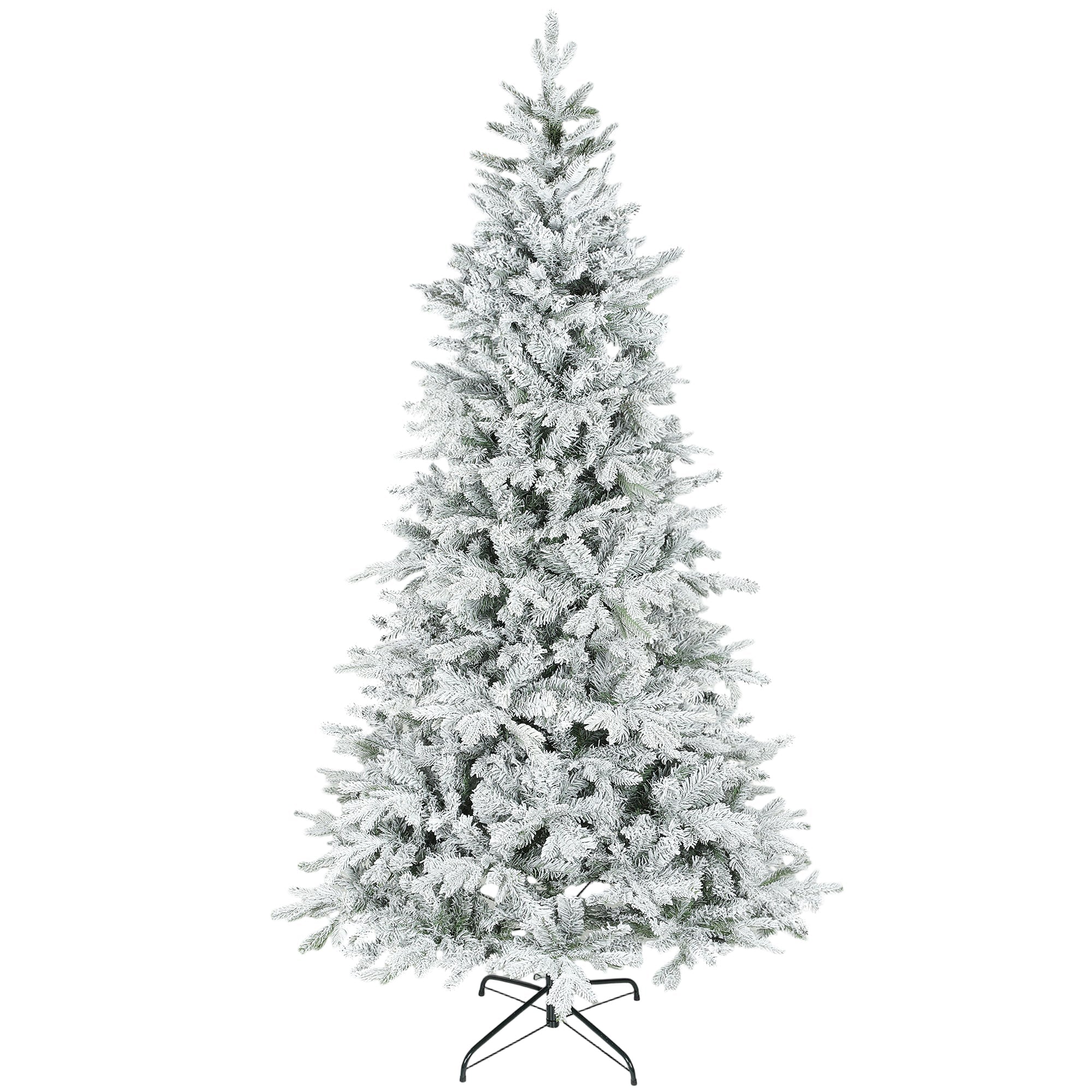 HOMCOM 7.5 ft Artificial Frosted Christmas Tree