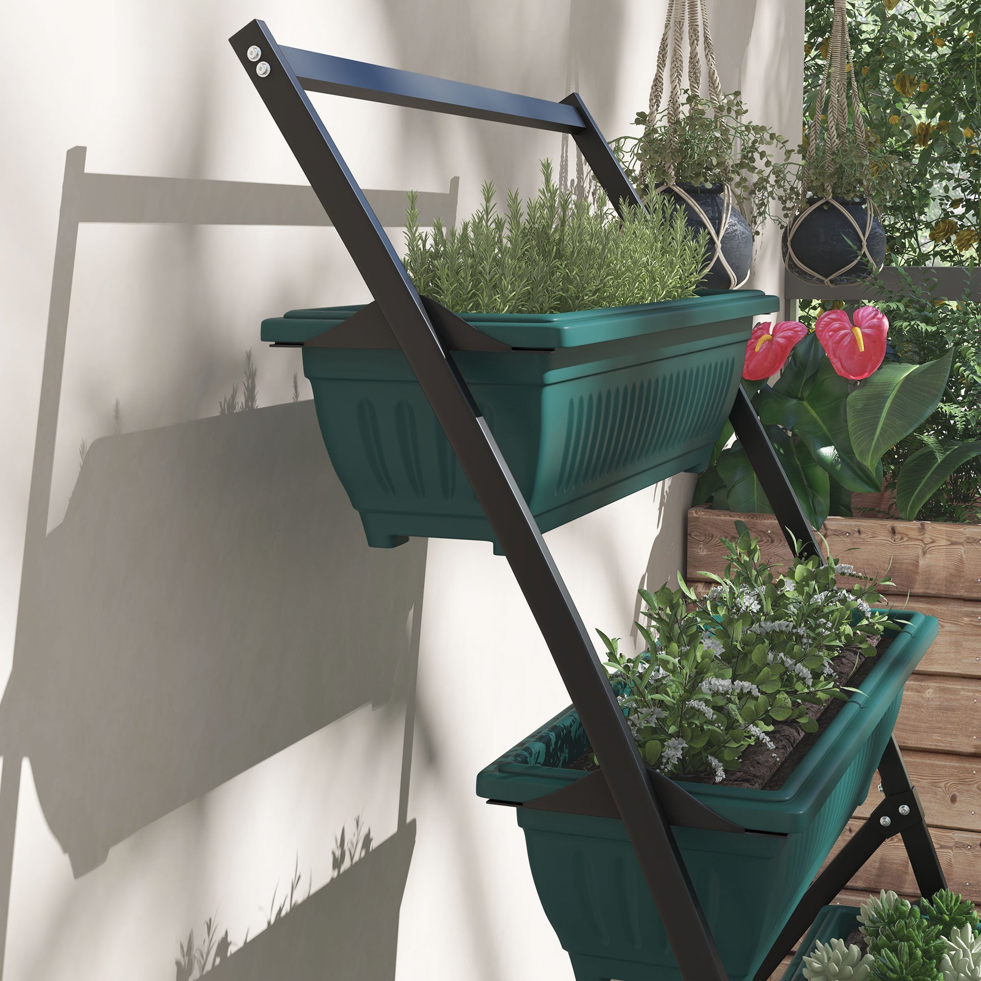 Outsunny 4 Tier Vertical Garden Planter Set