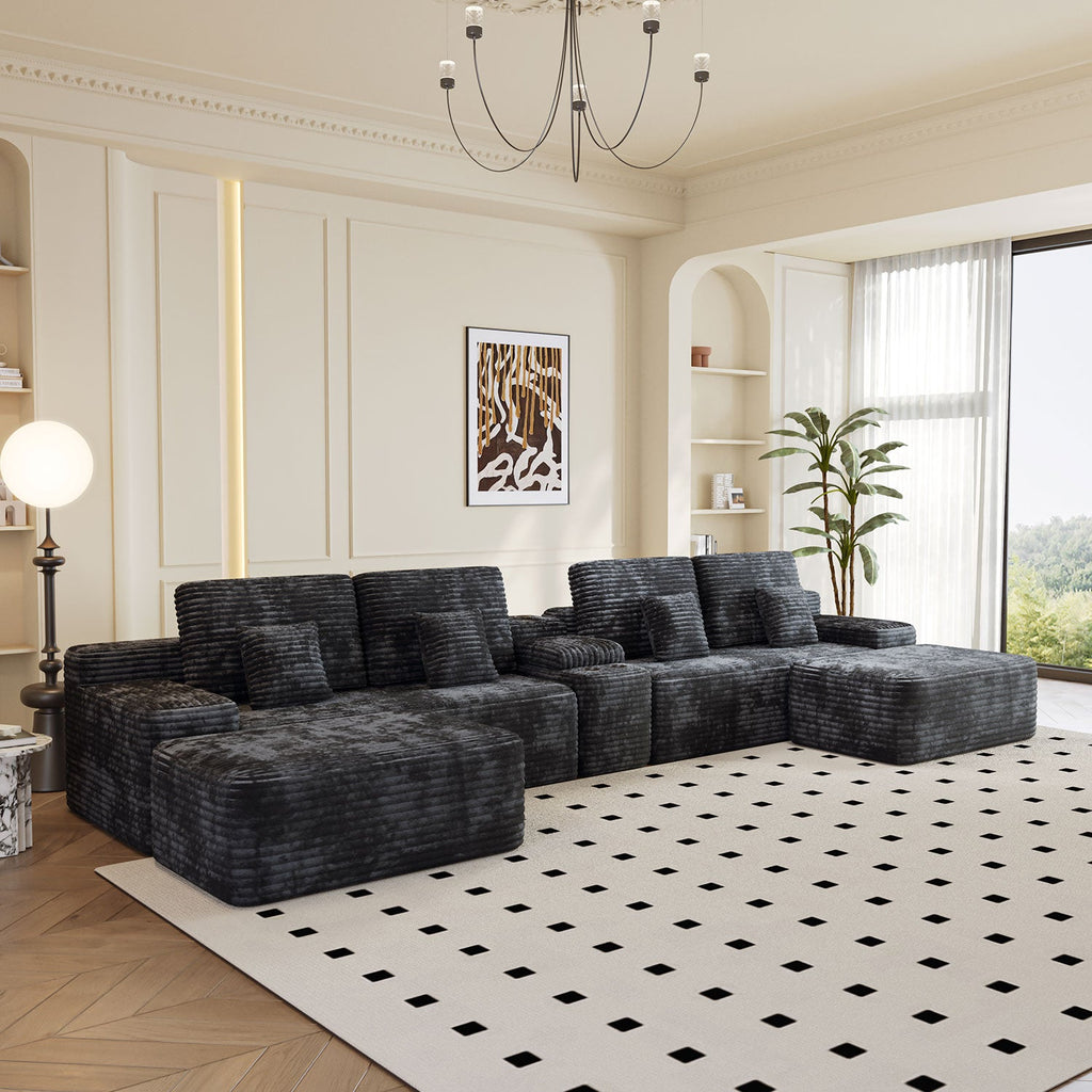 150'' Width 5-Piece Sectional Sofa with 2 Ottomans
