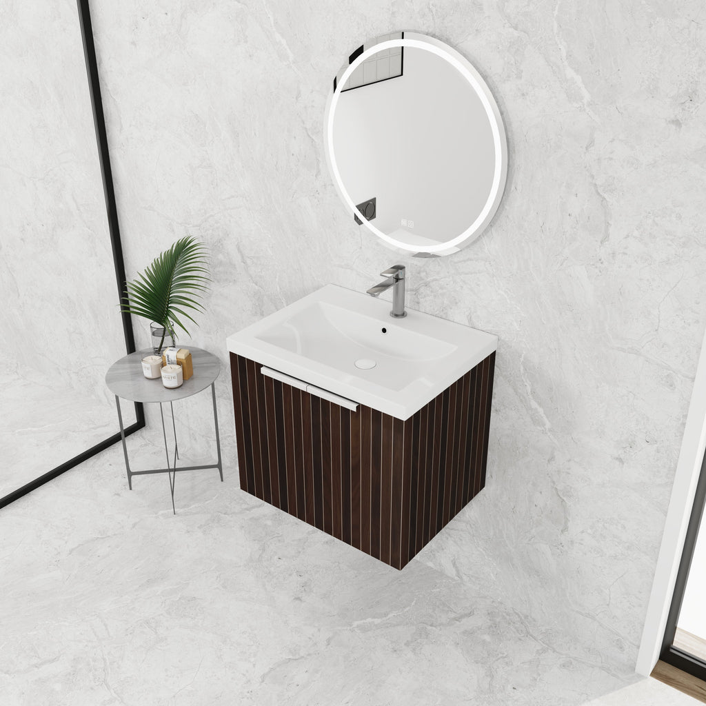 24 Inch Bathroom Cabinet With Resin Sink