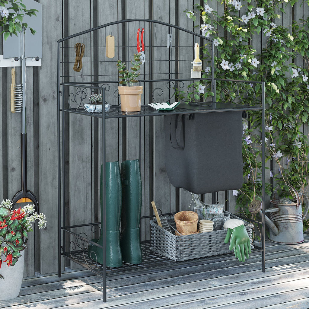 Outsunny Folding Potting Bench Table