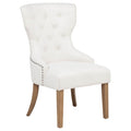 Baney Fabric Upholstered Dining Side Chair Beige and Rustic Honey