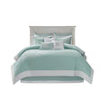 Oversized Cotton Jacquard Comforter Set Aqua King