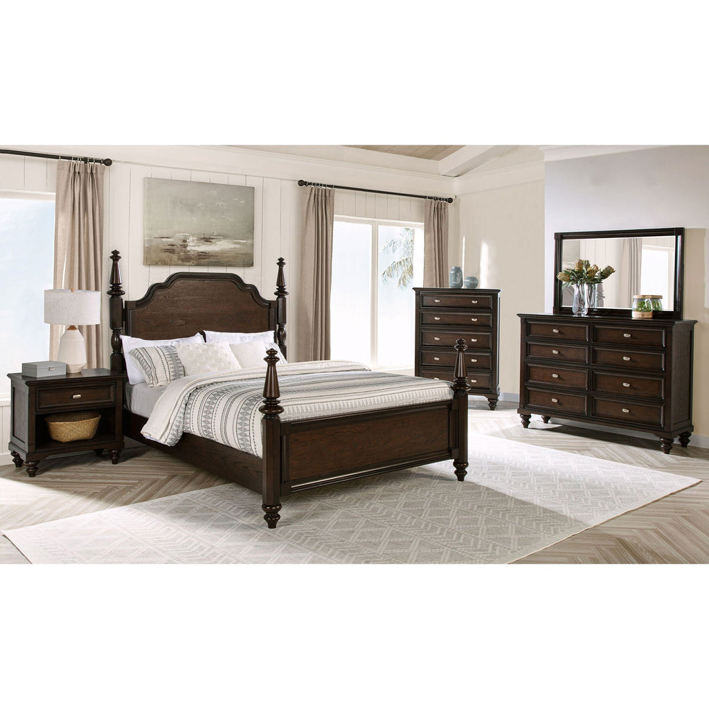 Berwick - 8 Drawer Dresser Cabinet With Felt Lined Drawers - Dark Oak