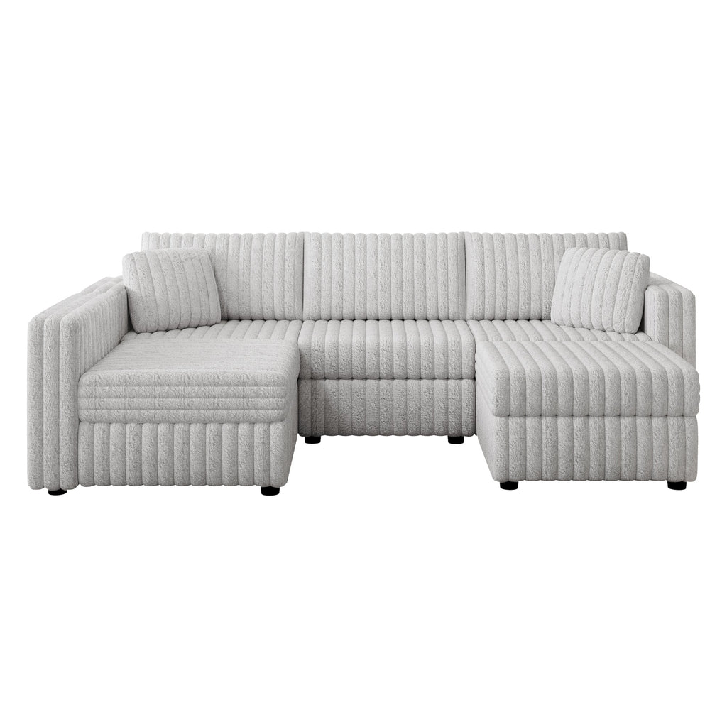 106.3" U-Shaped 4-Person Sofa with Ottoman