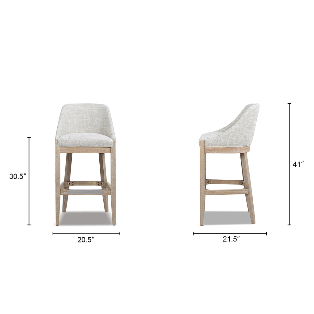 Newport 30.5" Coastal Curved Back Upholstered Barstool