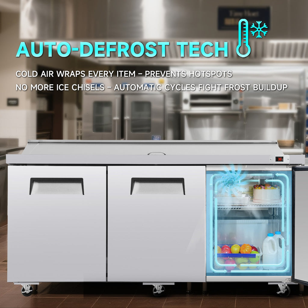 Orikool 72 IN Commercial Refrigerators Sandwich & Salad Prep Table