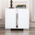 Elegant Nightstand with Metal Foot