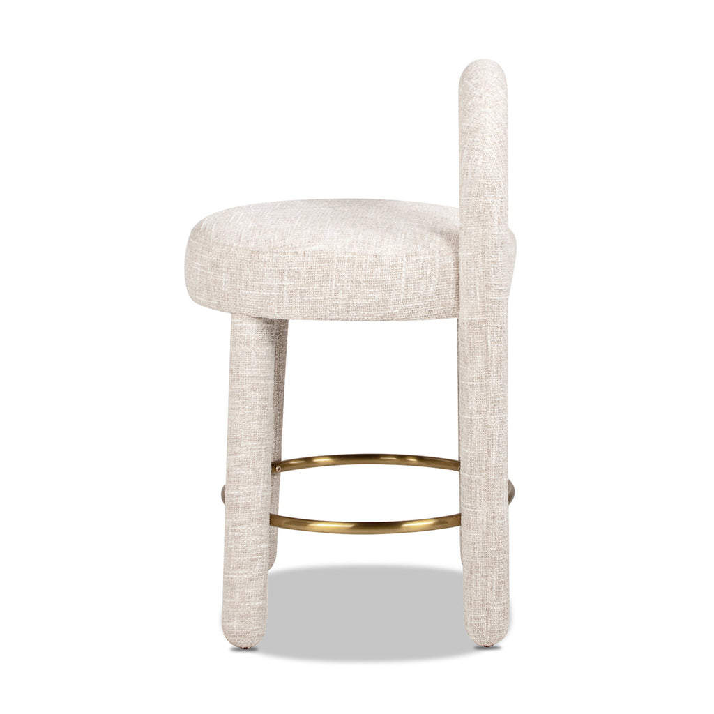 Penny 26.5" Round Arched Upholstered Counter Stool, Set of 2