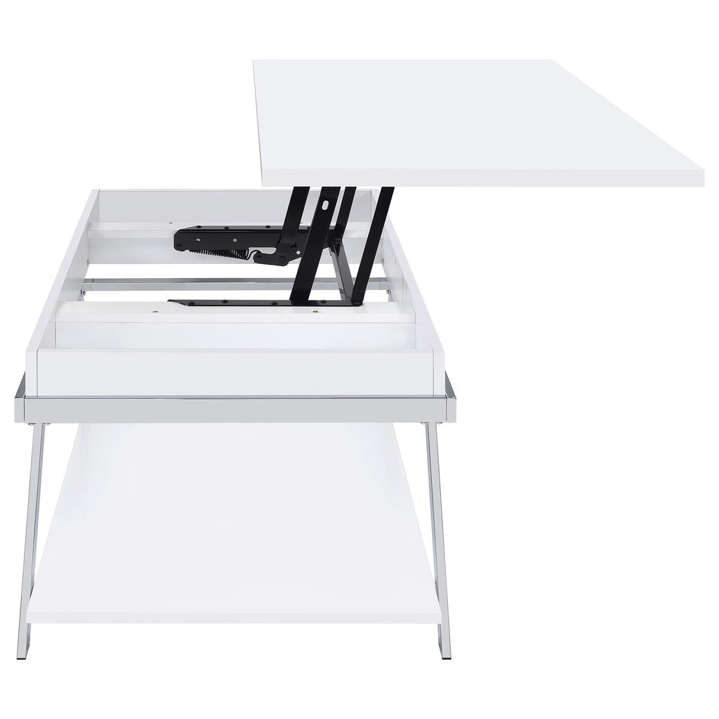 Briana - 2 Piece Coffee And End Table Set With Lift Top Legs - Gloss White