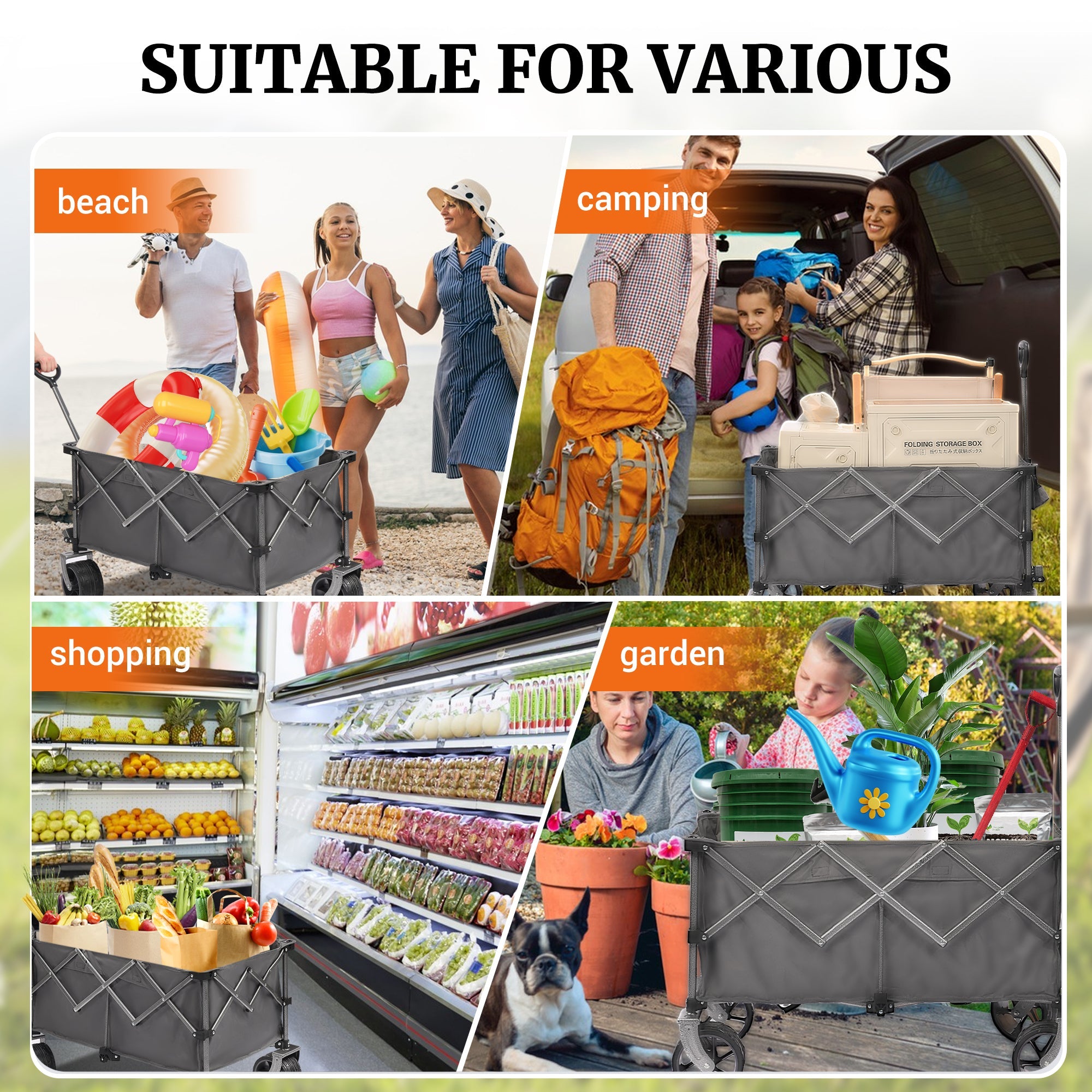 Portable 400L Collapsible Wagon
