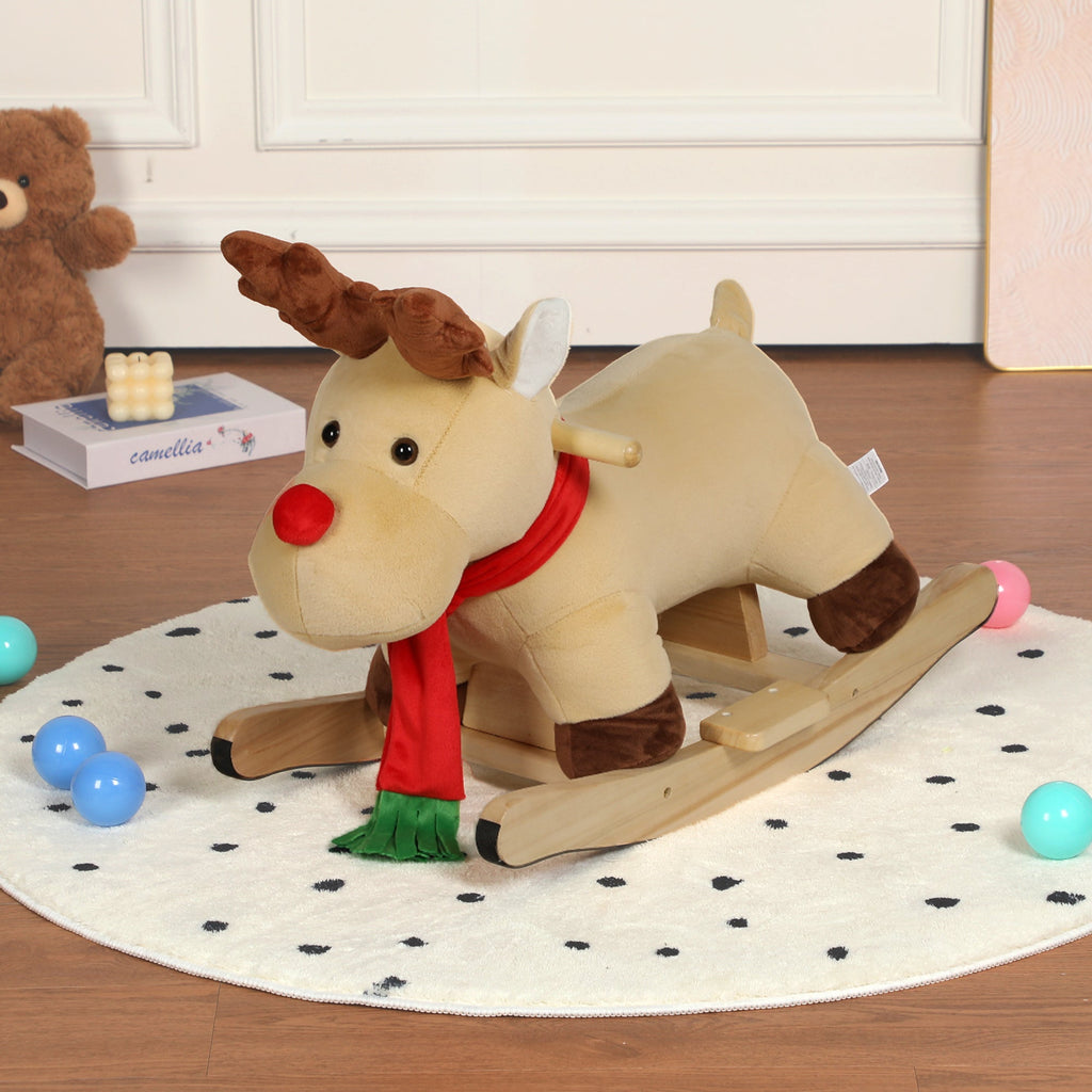 Kids Ride-On Rocking Horse Toy with Jingle Bells