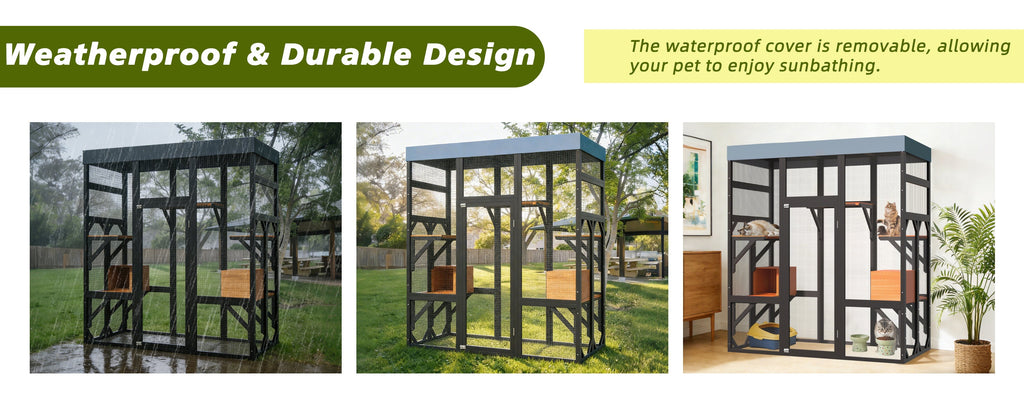 62.6" Solid Wood Pet Enclosure