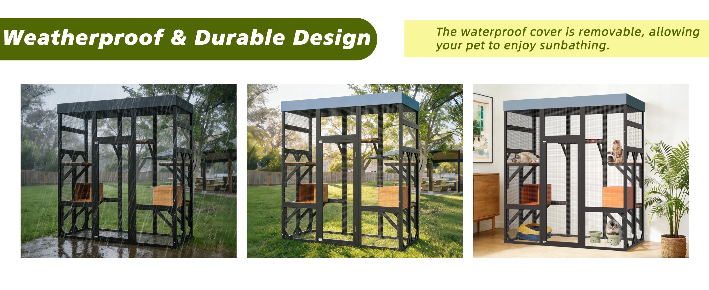 62.6" Solid Wood Pet Enclosure