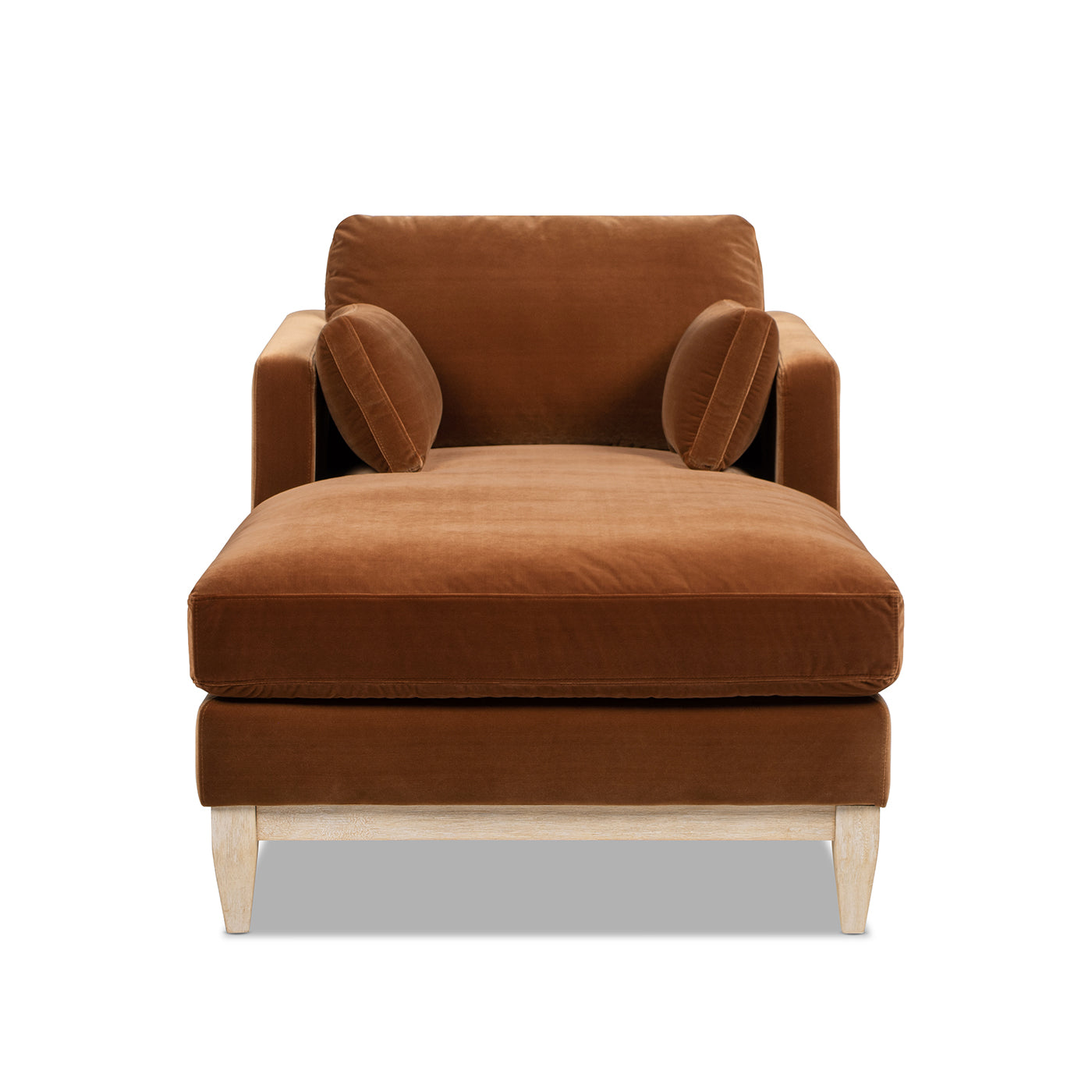 Knox 65" Modern Farmhouse Chaise Lounge Chair, Burnt