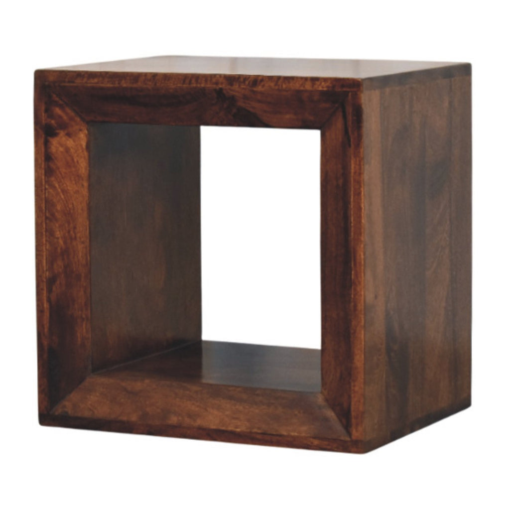 Solid Wood Solis California Side Table, Open Storage