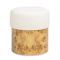 Nebula - Round Upholstered Ottoman - White