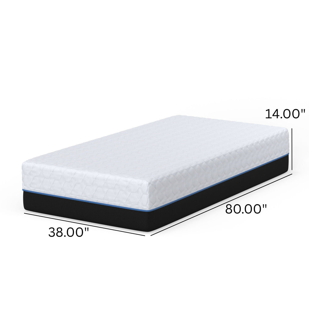 Copper Lux - 14" Plush Memory Foam Mattress With Phase Change Cooling Fabric