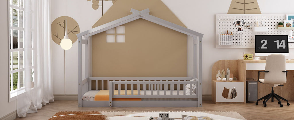Bed House Bed Frame With Fence